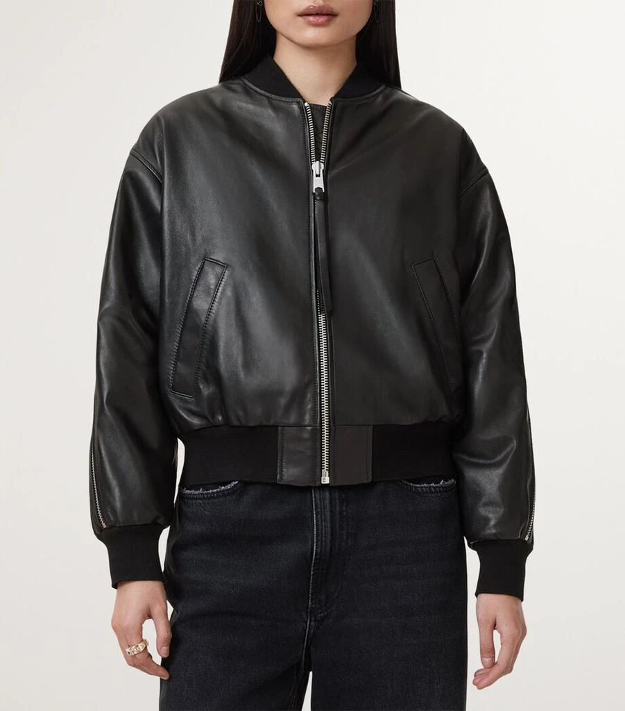 ALL SAINTS Leather Zenith Bomber Jacket 4