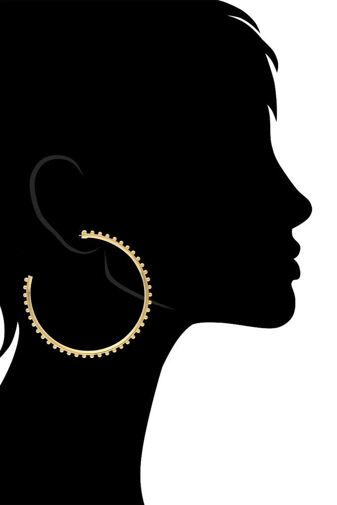 Rivka Friedman 18K Gold Clad Beaded 3/4 Hoop Earrings 2
