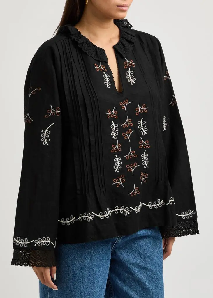 SKALL STUDIO Maya embroidered linen-blend blouse 2