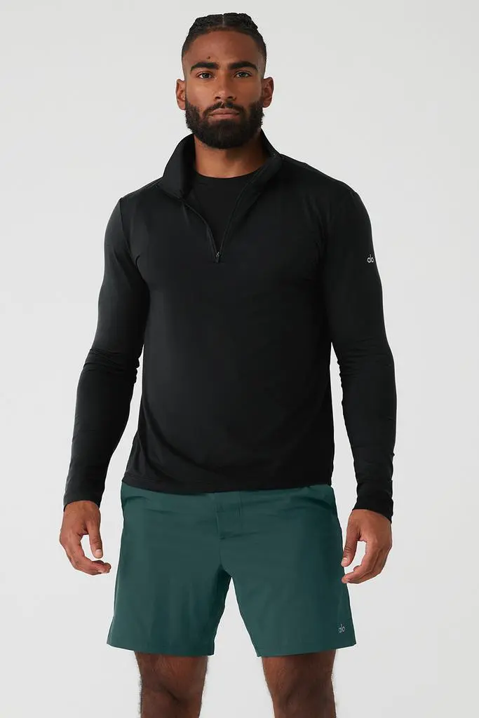 Alo Yoga Conquer 1/4 Zip Reform Long Sleeve - Black