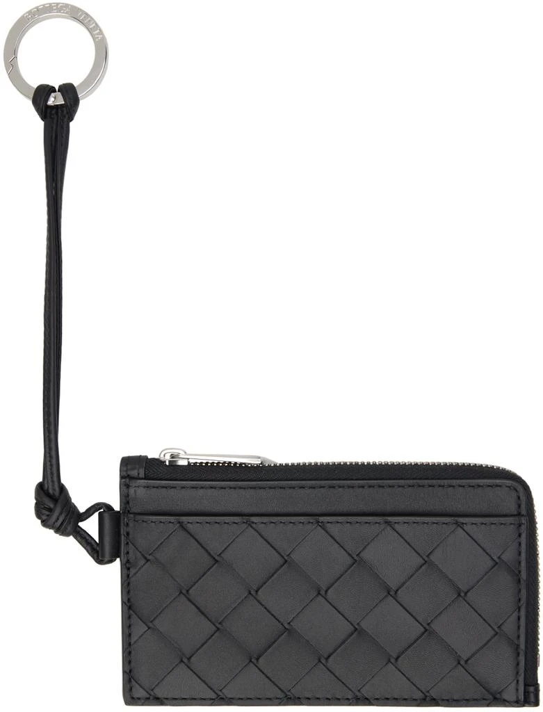 Bottega Veneta Black Intrecciato L-Zippered Card Holder 1