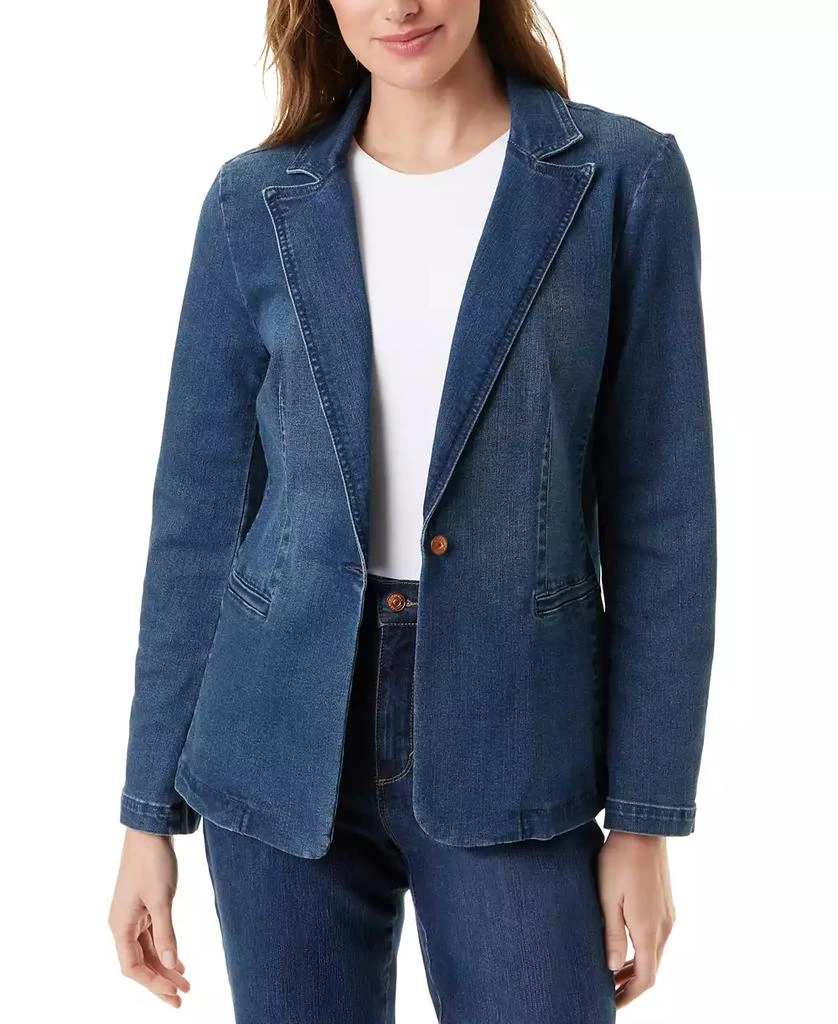 Gloria Vanderbilt Women's Denim One-Button Blazer 1