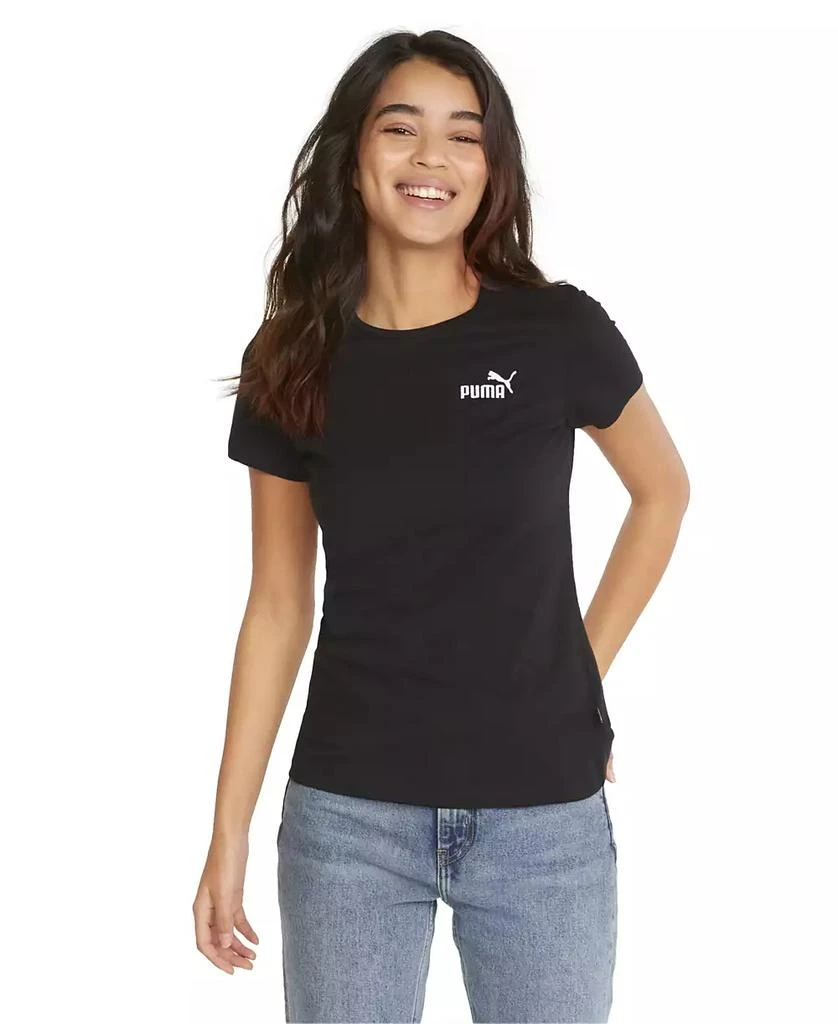 Puma Women's Cotton Crewneck Embroidered-Logo T-Shirt 1
