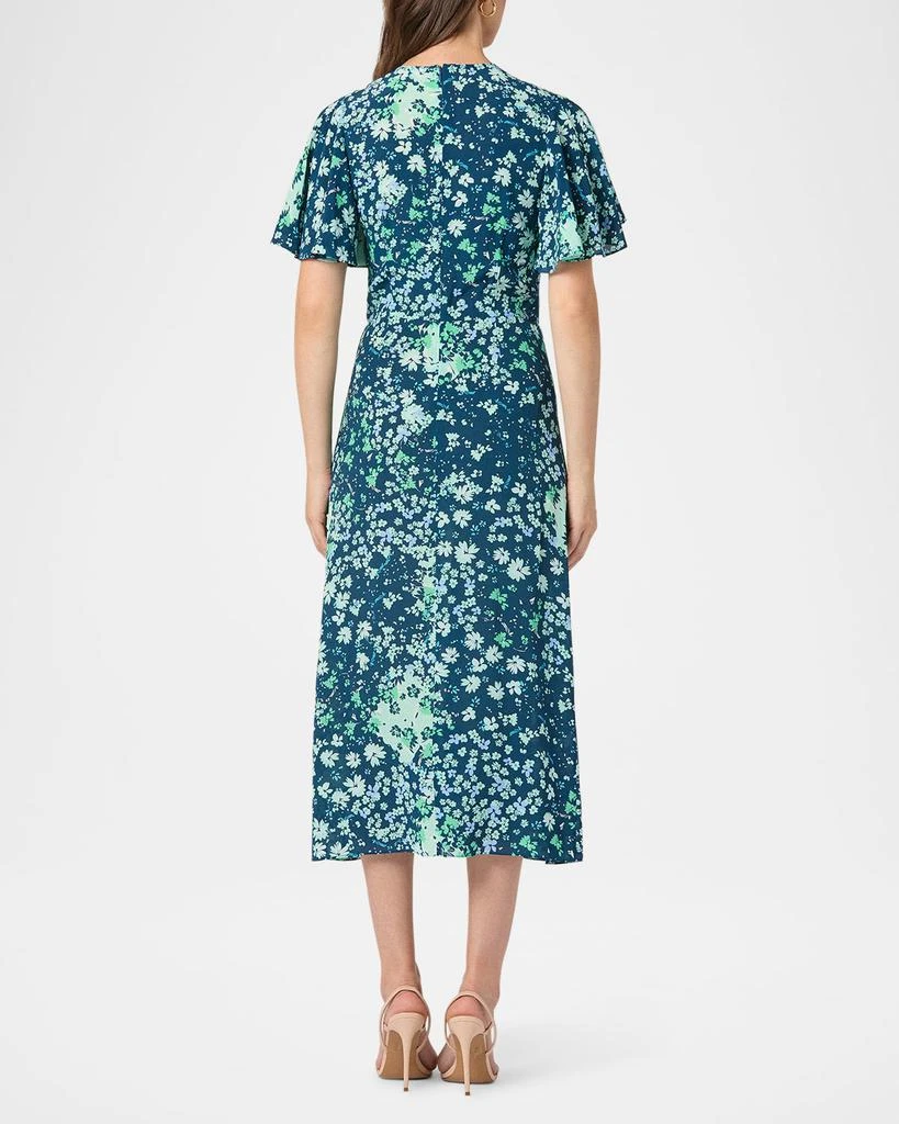 Shoshanna Drew Ruched Floral-Print Midi Dress 3