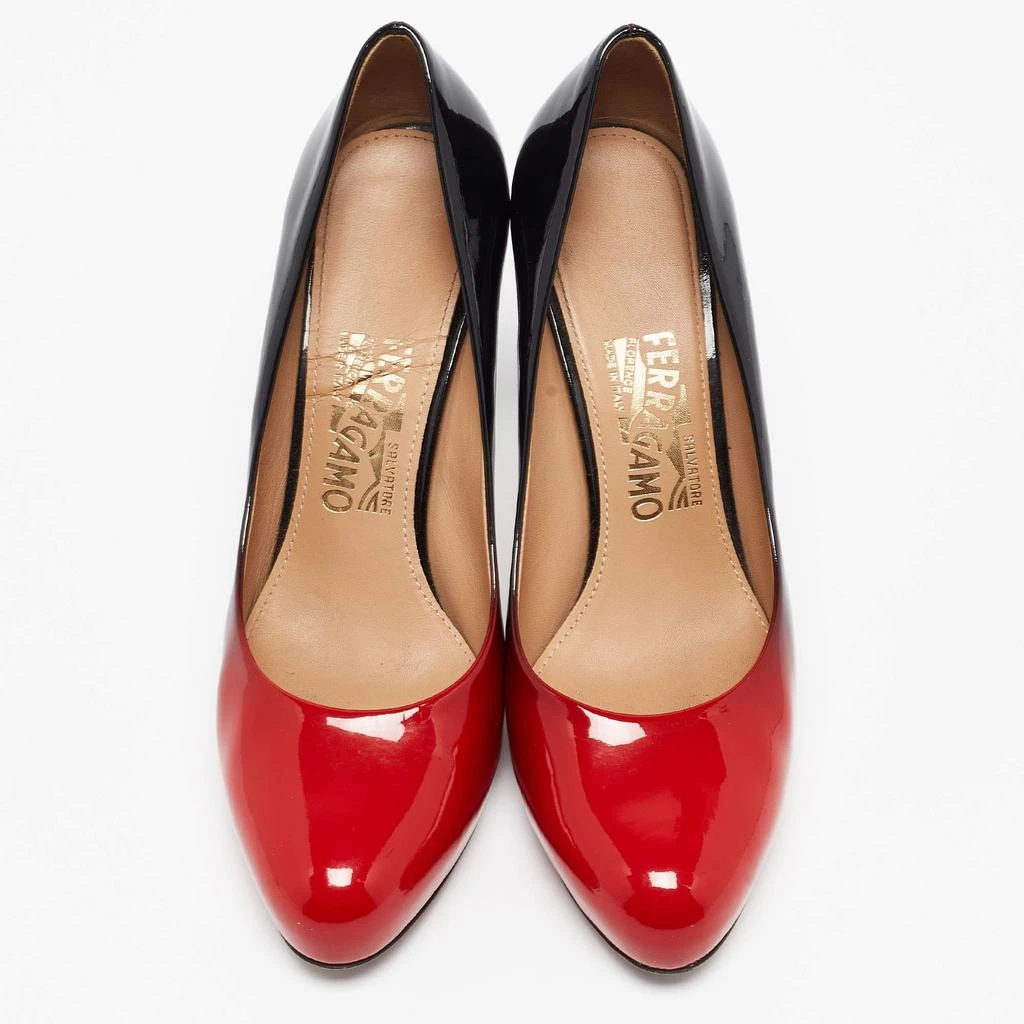 Salvatore Ferragamo Salvatore Ferragamo Red/Black Ombre Patent Leather Platform Pumps Size 38 3