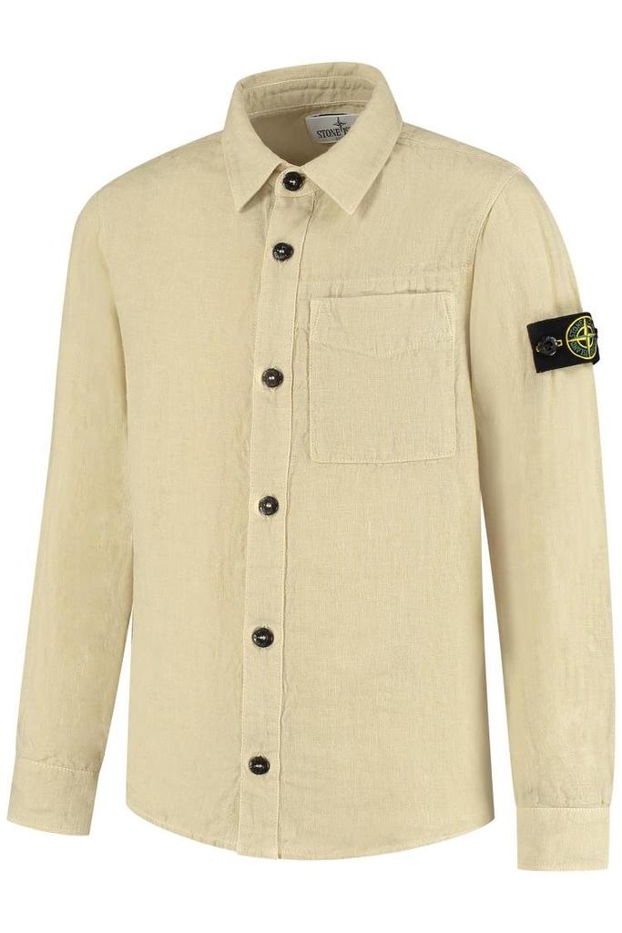 Stone Island Junior Stone Island Junior Compass Badge Buttoned Shirt