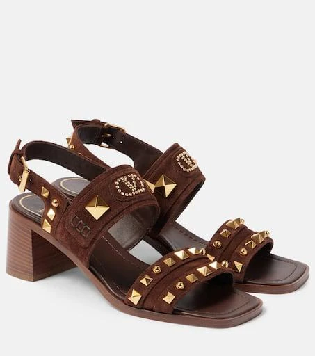 Valentino Plaster Caster Rockstud suede sandals 1