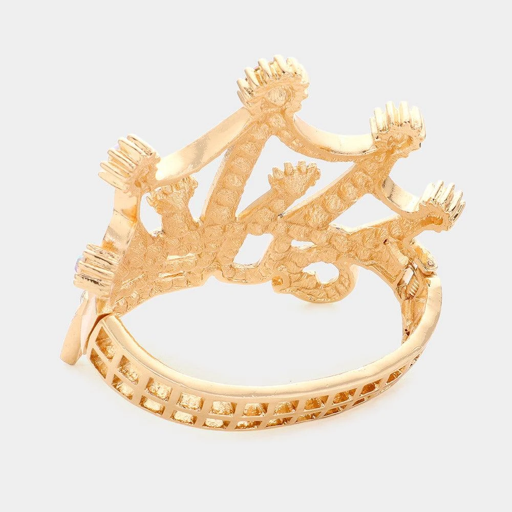 FASHNZFAB Queen Message Crown Hinged Evening Bracelet 2