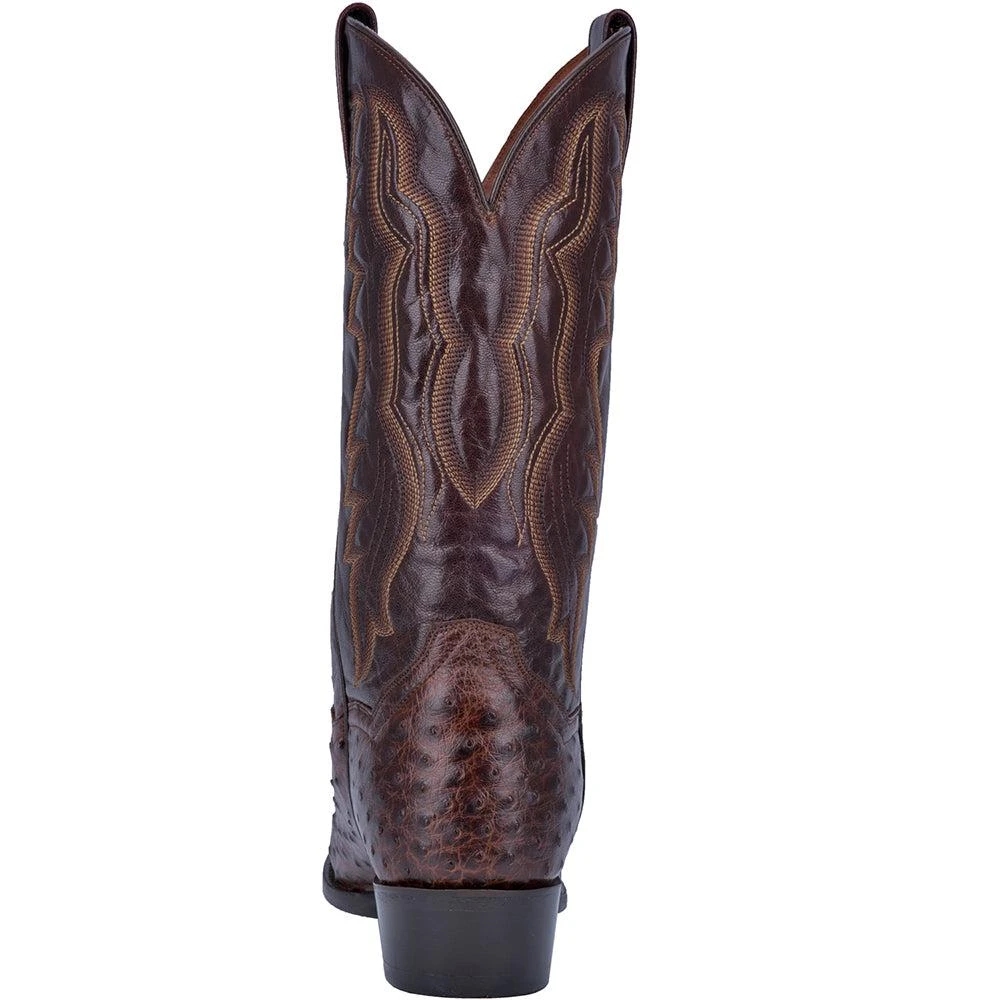 Dan Post Boots Pershing Ostrich Embroidered Round Toe Pull On Cowboy Boots 3