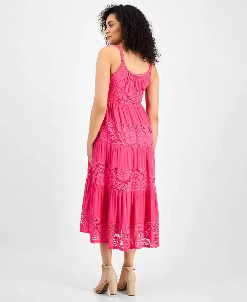 Robbie Bee Petite Lace-Trim Sleeveless Tiered Midi Dress 5