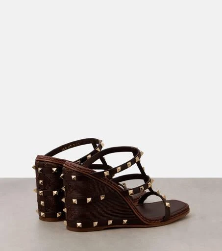 Valentino Rockstud leather wedge mules 2