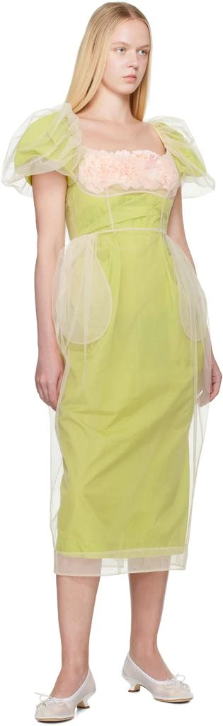 green emerald velvet dress Sadie Jacquard Midi Dress in Green Daisy Jacquard Sage main image 1