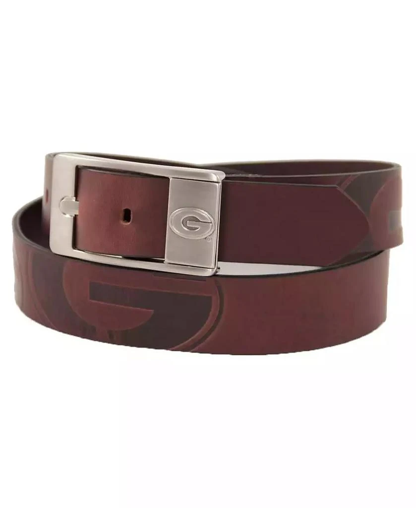 Eagles Wings Men's Georgia Bulldogs Brandish Leather Belt - Brown 1