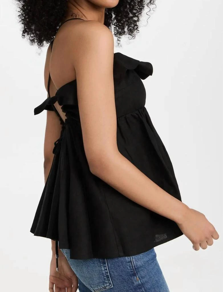 MARISSA WEBB Jayce Linen Laced Empire Top In Black 2
