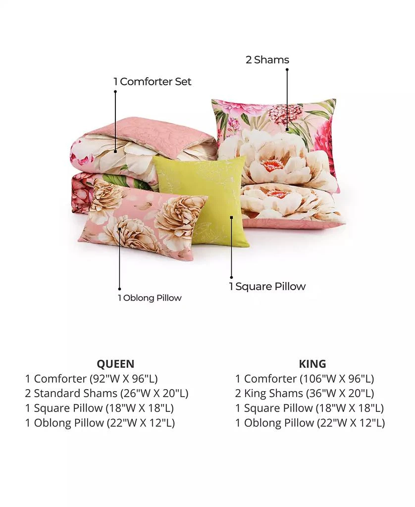 Bebejan Spring Forever Bedding 100% Cotton Sateen 5 Piece King Size Reversible Comforter Set 10