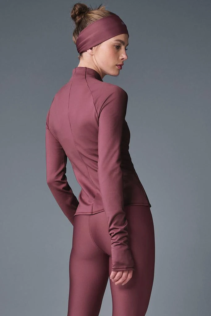 Alo Airlift Winter Warm 1/4 Zip Long Sleeve - Charcoal Green 3