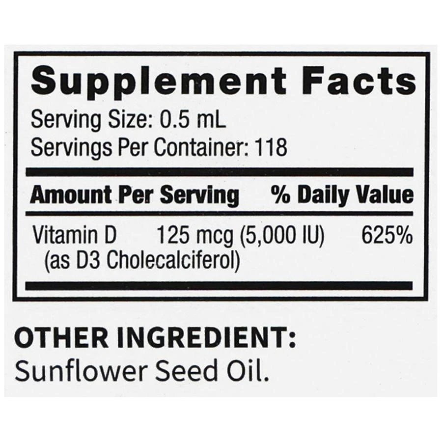 Walgreens Free & Pure Liquid Vitamin D3 125 mcg (5000 IU) 5