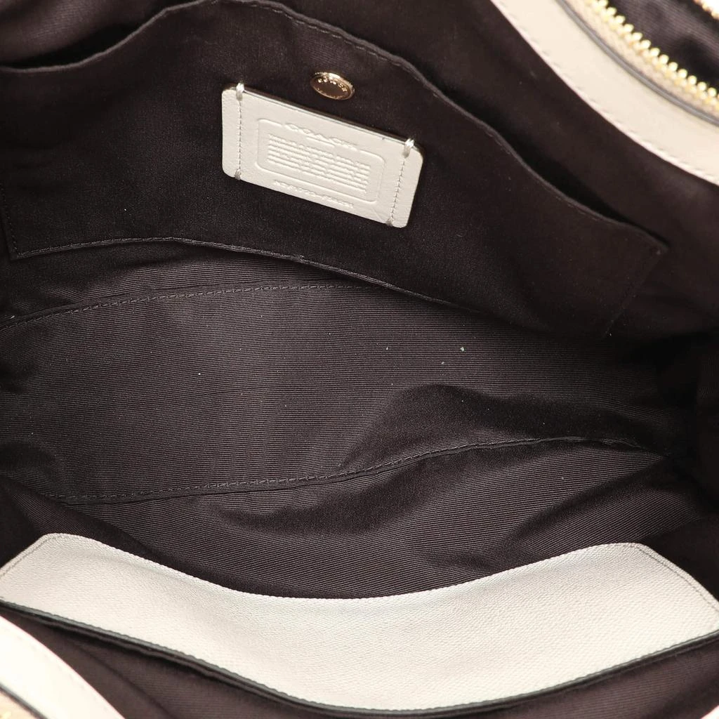 Coach Coach Beige/Off White Signature Coated Canvas and Leather Christie Carryall Satchel 10