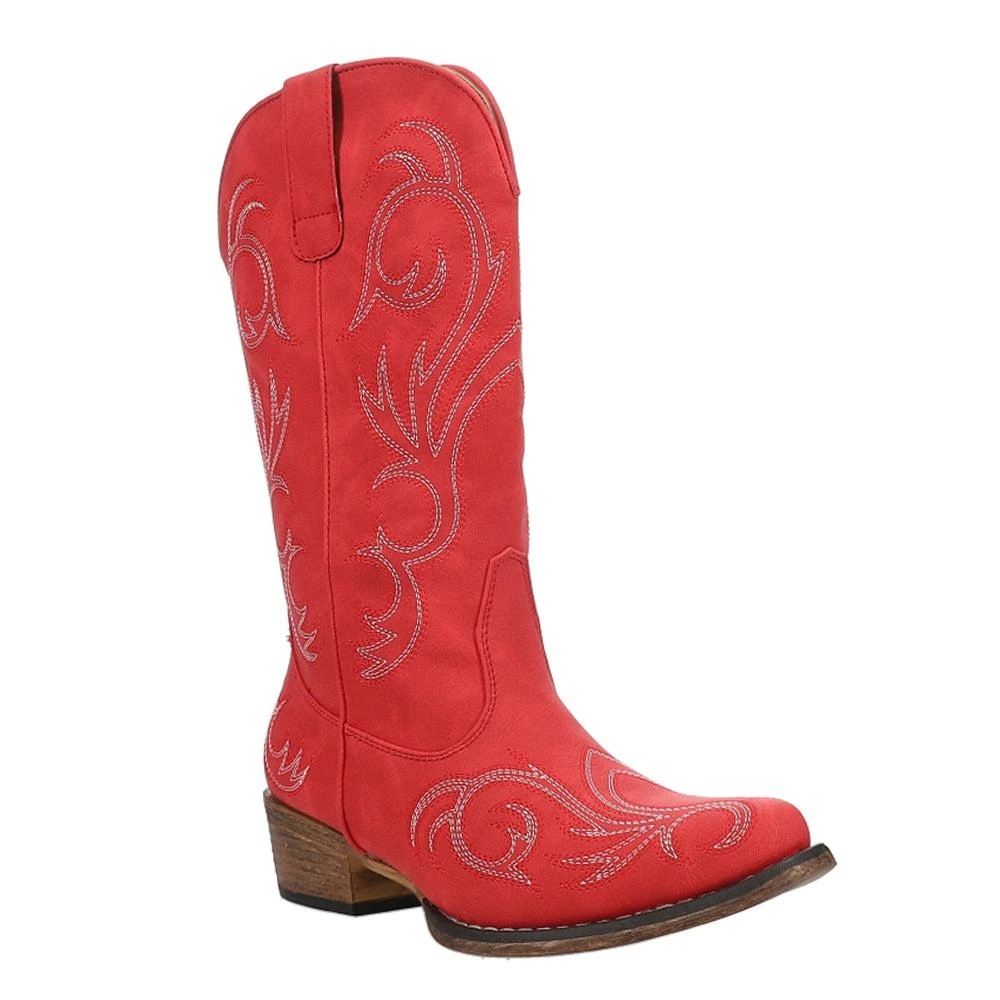 Roper Riley Embroidery Snip Toe Cowboy Boots 2