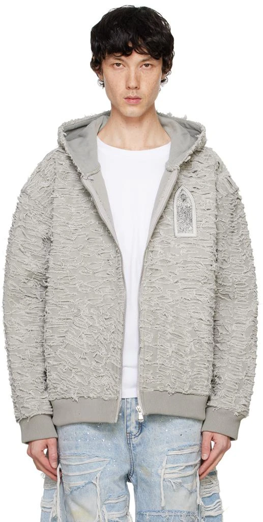 Who Decides War Gray Husk Zip-Up Hoodie 1