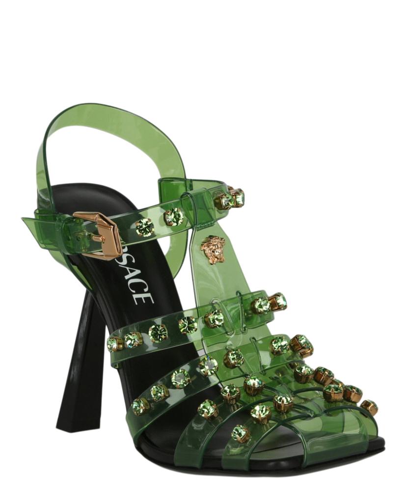 Versace Medusa Embellished Cage Sandals