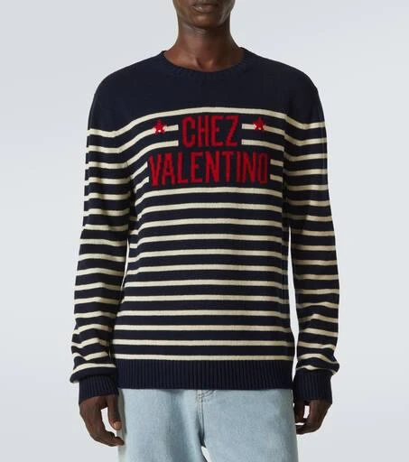 Valentino Chez Valentino striped jacquard wool sweater 3