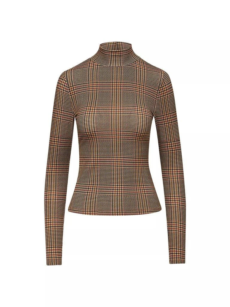 VERONICA BEARD Nate Plaid Turtleneck Top 1