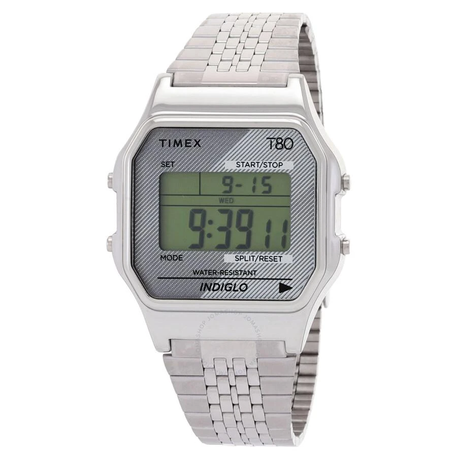 Timex 80 Alarm Quartz Digital Stainless Steel Bracelet Unisex Watch TW2R79300 1