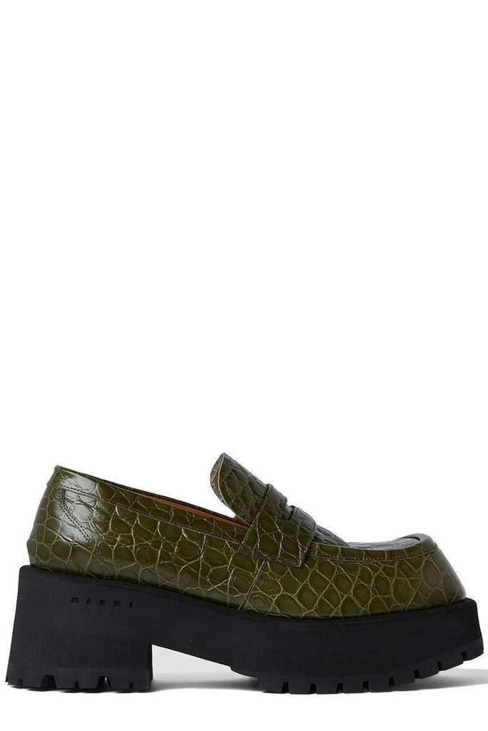 Marni Marni Embossed Slip-On Brogue Shoes 1