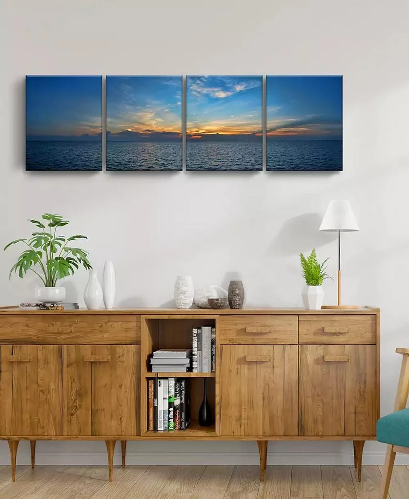 Ready2HangArt Bahamas Sunset 4 Piece Wrapped Canvas Coastal Wall Art Set, 20" x 64" 3