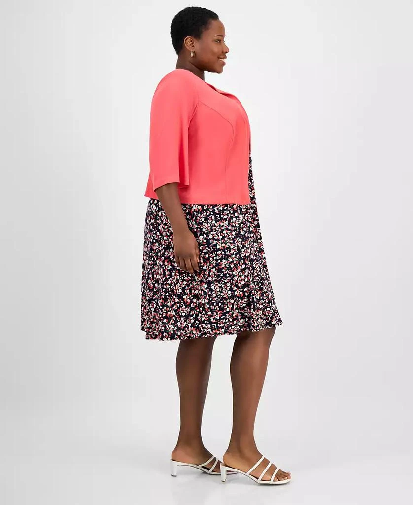 Sandra Darren Plus Size Round-Neck Open-Front Cardigan 5