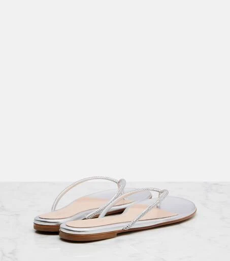 Gianvito Rossi India metallic leather thong sandals 2