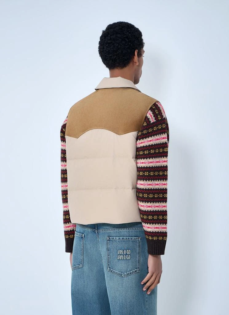Miu Miu Padded Suede Yoke Vest 4