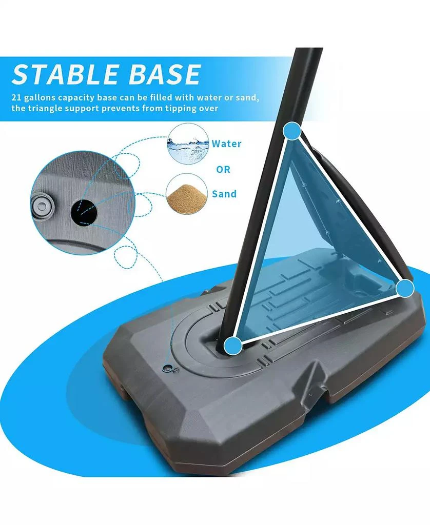 Slickblue Outdoor Basketball Hoop with Height Adjustment for Versatile Play 5