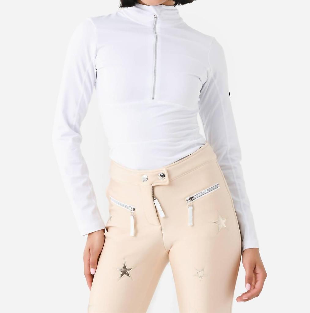 Jet Set Ginger Half-Zip Base Layer Top In White