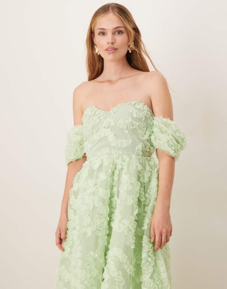 True Decadence True Decadence strapless midi dress in sage green