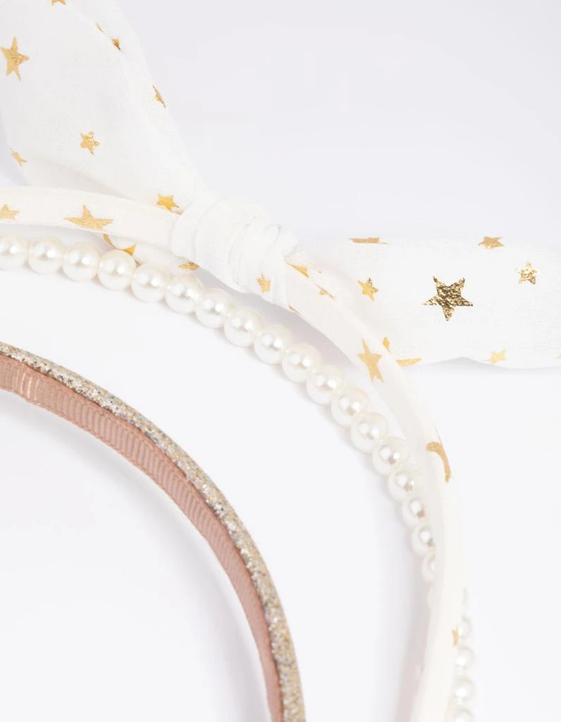 Lovisa Kids Glitter Star and Pearl Headband Pack 3
