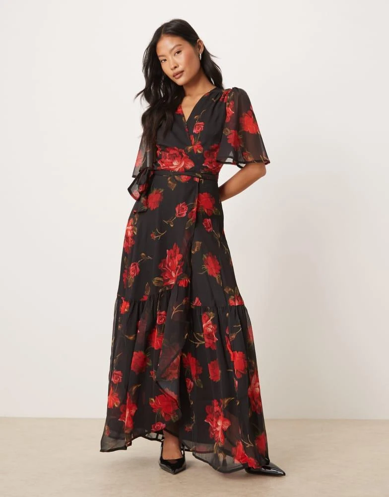 asos red floral maxi dress ASOS Design - One Shoulder Satin Maxi Dress - Women - Polyester - 2 US
