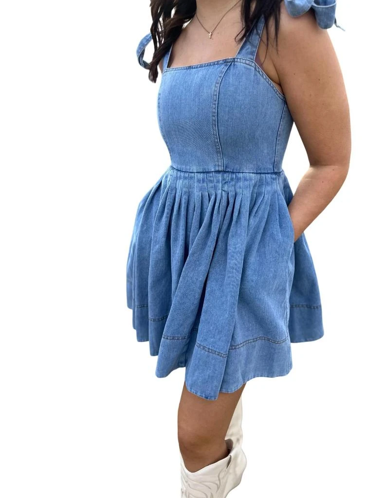white christmas dresses Denim Delight Blue Mini Dress main image 0