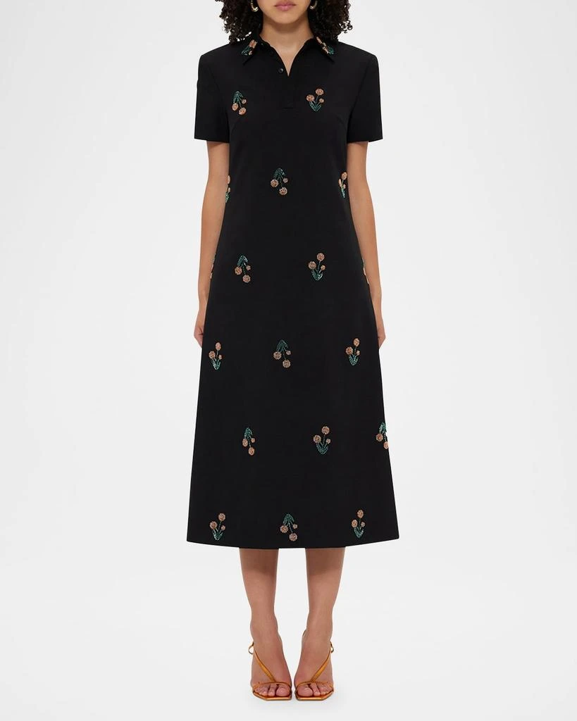 LEO LIN Nadine Wildflower Embellished Midi Shirtdress 2