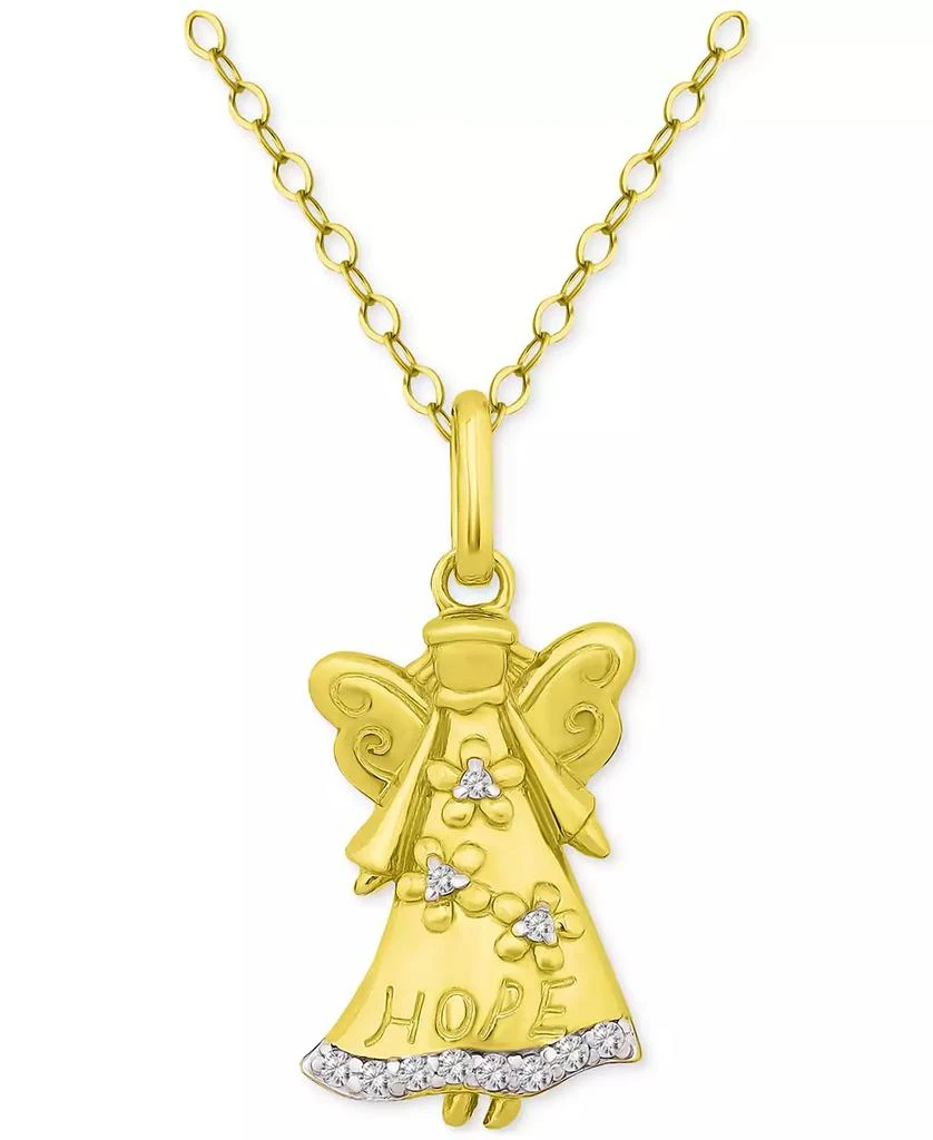 Giani Bernini Cubic Zirconia Hope Angel Pendant Necklace in 18k Gold-Plated Sterling Silver, 16" + 2" extender, Created for Macy's (Also available in Sterling Silver) 3