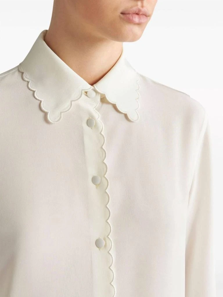 ETRO Scallop Detail Blouse In Ivory 5