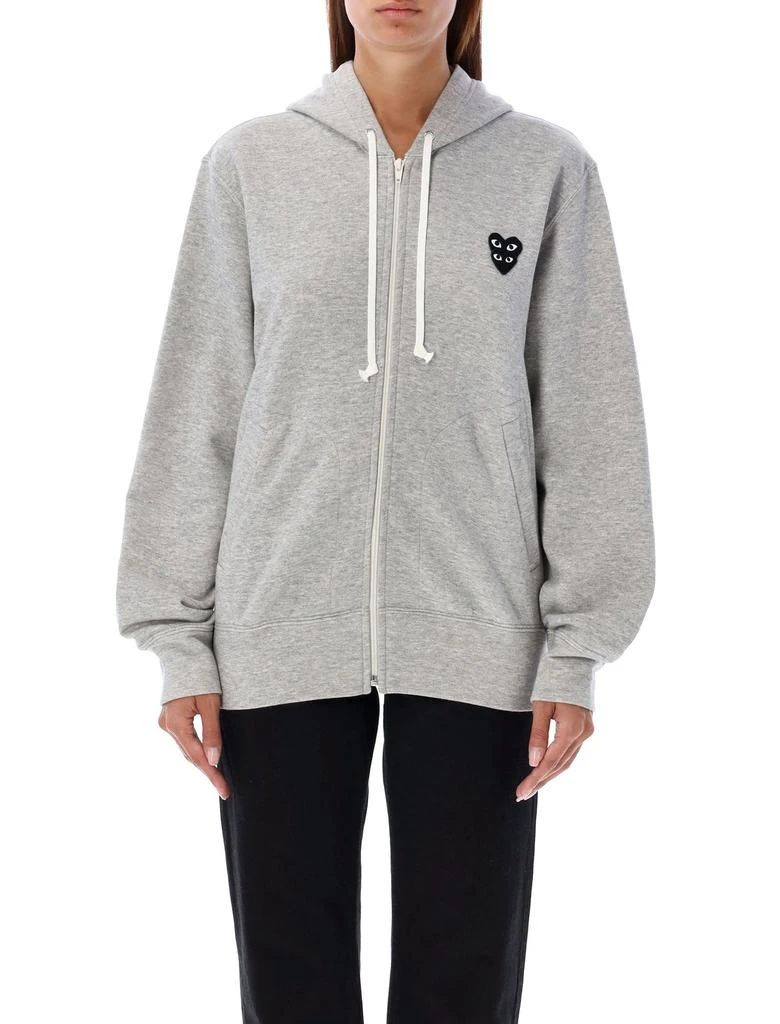 Comme des Garcons Comme des Garçons Play Double Heart Patch Zipped Hoodie 1