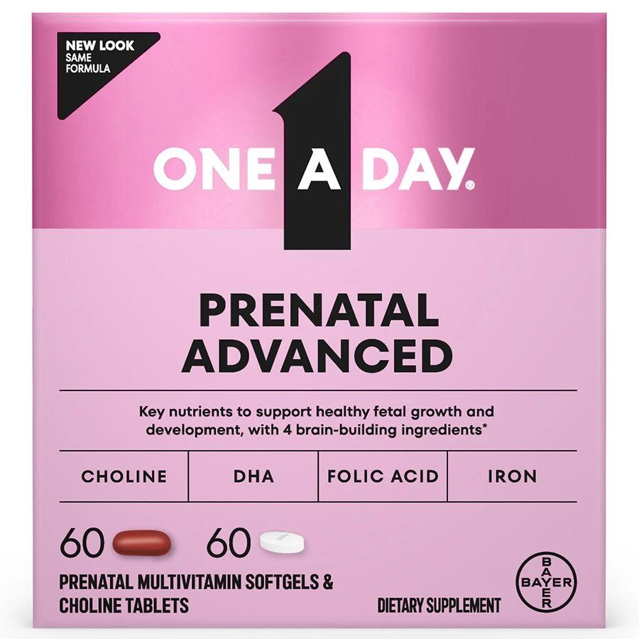 One A Day Advanced Prenatal Vitamins with Folic Acid and DHA, Softgels and Tablets 1