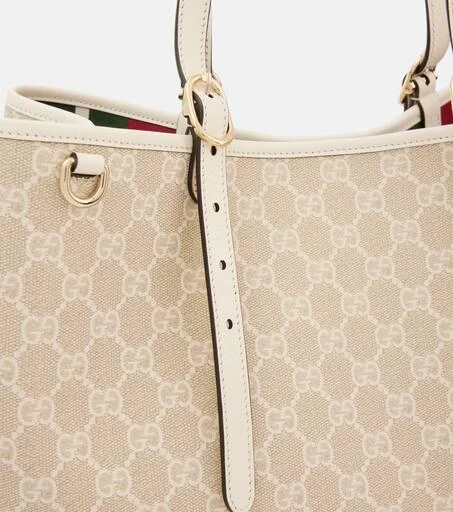 Gucci GG Emblem Medium leather-trimmed tote bag 6