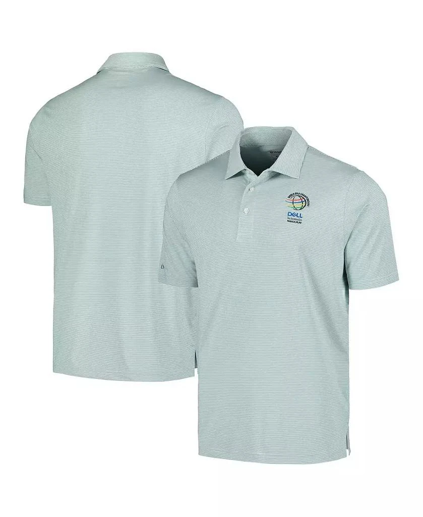 Ahead Men's Green WGC-Dell Technologies Match Play Airstream Essential Feed Striped Polo Shirt 1