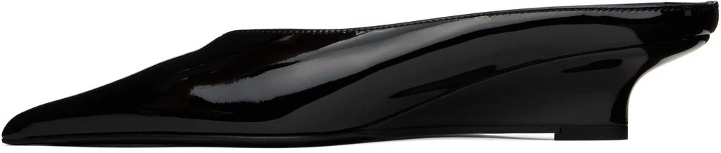 Totême Black Sharp Patent Wedge Mules 3