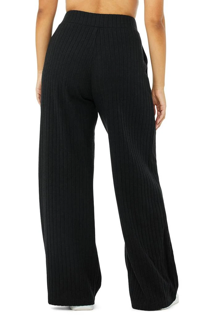 Alo Ribbed Take Comfort Wide Leg Pant - Black 6