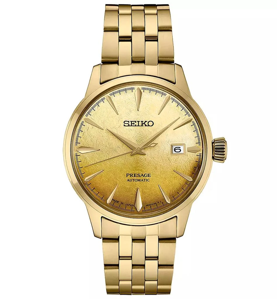 Seiko Men's Automatic Presage Cocktail Time Gold-Tone Stainless Steel Bracelet Watch 41mm 1