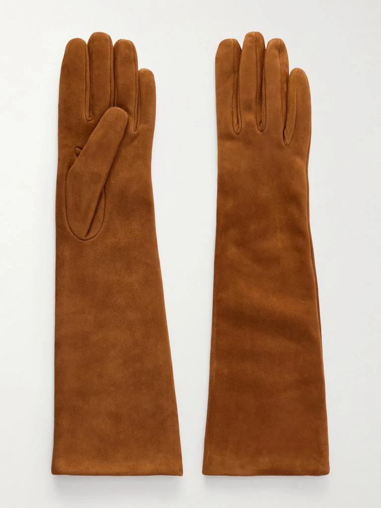 Nour Hammour Suede Gloves - Tan